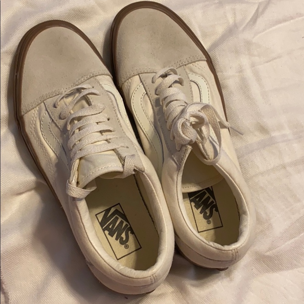 Vans old skool suede canvas ivory gum sneaker shoe